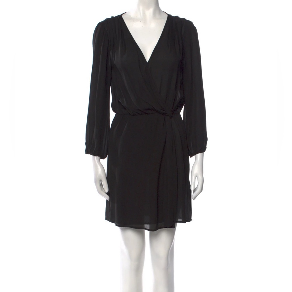 Joie - Black Silk Long Sleeve Mini Dress - Size: Small